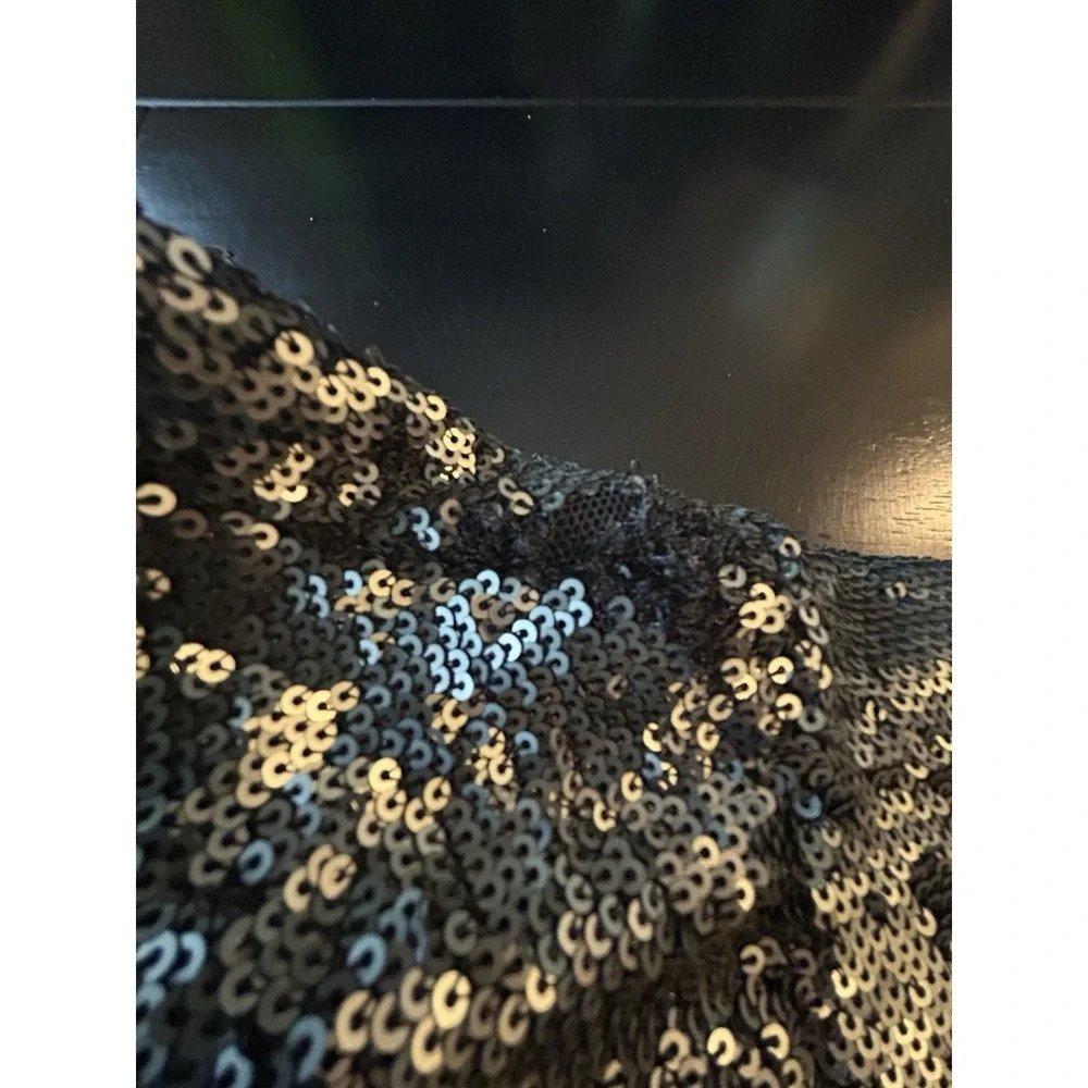 Free People Women's Manuka Sequin Mini Dress M Silver Gunmetal Gray READ